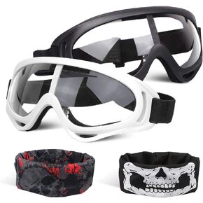 POKONBOY Protective Goggles/Safety Glasses/Motorcycle Eyewear Compatible with Nerf Guns for Kids Teens Game Battle Outdoor