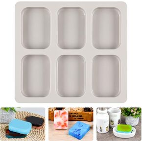 Silicone Soap Mold - 6 Holes Soap Making Mold for Soap Molds, Pack of 1 Soap Making Supplies,Handmade Soap Molds… in Kuwait