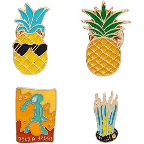 الكرتون الأناناس المينا دبوس الأزياء الفواكه بروش المينا دبابيس لطيف بارد بروش شارة بدبوس للملابس أكياس الظهر جاكيتات قبعة DIY الملحقات in Kuwait