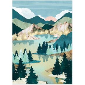 OFRKE Diamond Painting Mountain and Sun Kit,Diamond Art Kits for Adults and Kids,Abstract Scenery Paint with Diamonds Round for Gift,Home Wall Decor 12"x16" in Kuwait