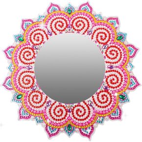 مرآة رسم ماسية ذاتية الصنع للكبار والأطفال، طقم طلاء ألماس كريستالي على شكل خاص، مرآة مكياج، هدايا عيد الميلاد والهالوين وعيد الميلاد والحرف الفنية لديكور المنزل
