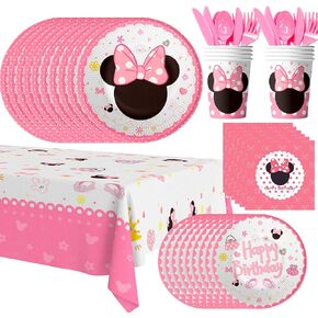 مجموعة ادوات مائدة من مين-ني موسيس مكونة من 113 قطعة من اطباق ومناديل واكواب ومناديل من مين-ني موسيس وغيرها من مستلزمات حفلات اعياد الميلاد للبنات in Kuwait