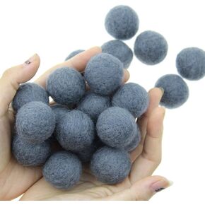 Zasy 30mm Needle Wool Felt Balls Foam Filled Wool Felt Pom Pom Home Decor DIY (Pink)