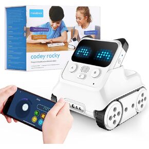 لعبة الروبوت كودي روكي من ماكبلوك، روبوت إيمو قابل للبرمجة والتفاعلية للأطفال بعمر 6 سنوات فما فوق، ألعاب تعليمية تعليمية تدعم برمجة بايثون للخدش، هدية روبوت ترميز ذكية قابلة لإعادة الشحن للأطفال in Kuwait