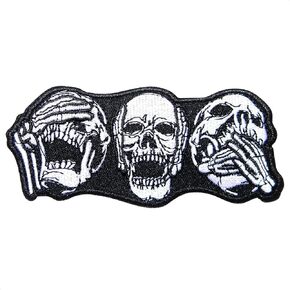 Skeleton Skull Patches for Vest - Iron On Patches for Clothing Gothic Decor Small Skull Skeleton Shirt Patches Sew on Vest for Biker Rider - Decorate Skull T Shirt Sew on Patches for Jackets for Men