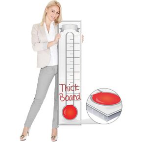 مقياس حرارة لجمع التبرعات - 11 × 48 - مقياس كبير من البلاستيك المموج - مبيعات الشركة مخططات جدارية تتبع المعالم in Kuwait