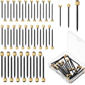 Hotop Picture Hanging Nails Picture Frame Nails Black Steel Nails and Brass Head Picture Frame Hangers Nails Hardware, 5-30 lbs (75 Pieces,Small, Medium, Large)