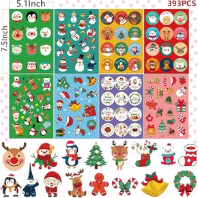 393PCS Christmas Stickers for Kids, Christmas Stickers, Holiday Stickers for Christmas Party Favors Gifts Decoration Stocking Stuffers Wrapping Paper Toddler in Kuwait