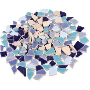 EXCEART 200g Broken Ceramic Mosaic Tiles Ceramic Mosaic Pieces Chips Ceramic Tiles Pieces Glazed Tiles for DIY Crafts Mosaic Stone Home Decor (Colorful) in Kuwait