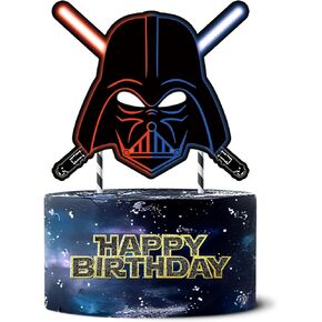 Darth Vader Cake Topper for Star Wars Glitter Happy Birthday Supplies Toppers Party Decorations Favors in Kuwait