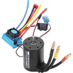 محرك Dilwe 3650 2300KV بدون فرش وESC، محرك عزم دوران عالي 4 أقطاب و12 فتحة + مقاوم للماء 120 أمبير طقم ESC متين بدون فرش للسيارات 1/10 بدون فرش، أنظمة تركيب متعددة من براغي M3 in Saudi Arabia