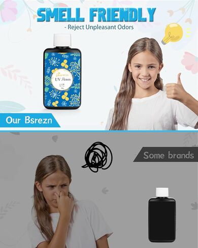 مجموعة راتنجات الأشعة فوق البنفسجية من Bsrezn مع ضوء - 200 جرام كريستال شفاف لعلاج الأشعة فوق البنفسجية من راتنجات الإيبوكسي لوازم غراء منشط ممزوج مسبقًا، مجموعة أدوات صنع المجوهرات للمبتدئين في الحرف اليدوية in Kuwait