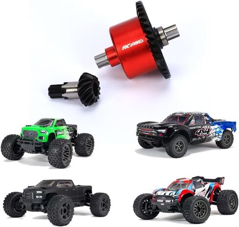 RCAWD Diff Set 40CrMo Steel Diff Gear 37T Input Gear 13T نوع حلزوني محسّن لأجزاء ترقية ARRMA Big Rock Granite Senton Vorteks 3S Mega550 Kraton Outcast 4S in Kuwait