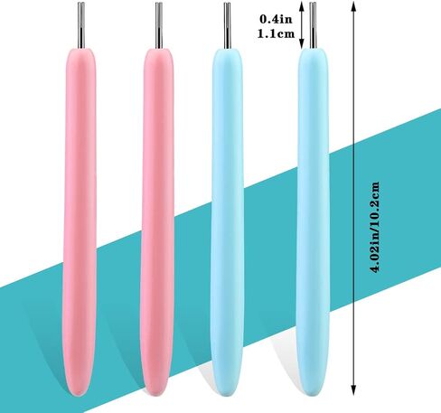 4 قطع من أدوات اللف الورقية من Bupete، مقبض بلاستيكي من الفولاذ المقاوم للصدأ قلم إبرة اللف، أداة لف للحرف اليدوية، مجموعة مشقوقة احترافية للحرف الفنية DIY أدوات مشاريع صناعة البطاقات الورقية in Kuwait