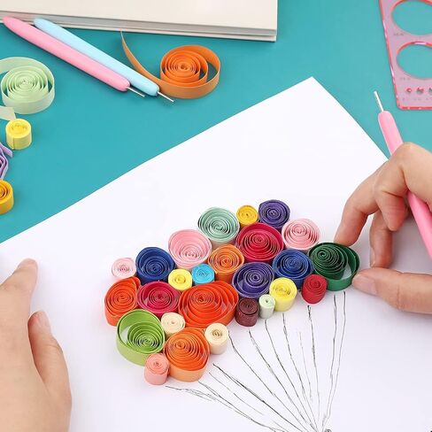 4 قطع من أدوات اللف الورقية من Bupete، مقبض بلاستيكي من الفولاذ المقاوم للصدأ قلم إبرة اللف، أداة لف للحرف اليدوية، مجموعة مشقوقة احترافية للحرف الفنية DIY أدوات مشاريع صناعة البطاقات الورقية in Kuwait