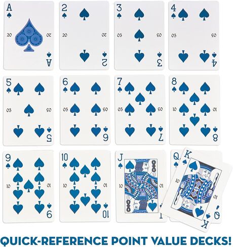 مجموعة بطاقات MBGBrybelly Starter Canasta | لعبة الدمج، مجموعتان، 25 لوحة تسجيل لتسجيل النتائج | الألعاب الكلاسيكية للعبة العائلة الليلية in Kuwait