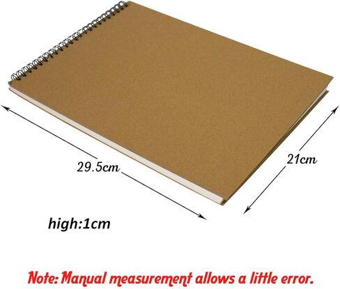 KXF Spiral Sketchbook Pad A4 Sketch Book Blank 60 Pages Artist Sketch Pad with Hardback Cover 170gsm Sketch Paper A4 Art Drawing Book in Kuwait