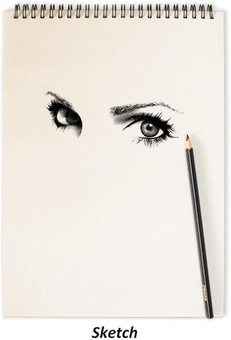 KXF Spiral Sketchbook Pad A4 Sketch Book Blank 60 Pages Artist Sketch Pad with Hardback Cover 170gsm Sketch Paper A4 Art Drawing Book in Kuwait