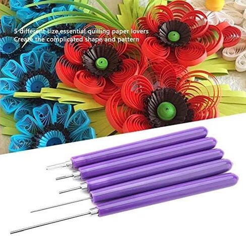 5Pcs Paper Quilling Tools Slotted Kit, Cricut Quilling Tool, Quilling Pen and Paper Roll for Making Decorations and Gifts in Saudi Arabia