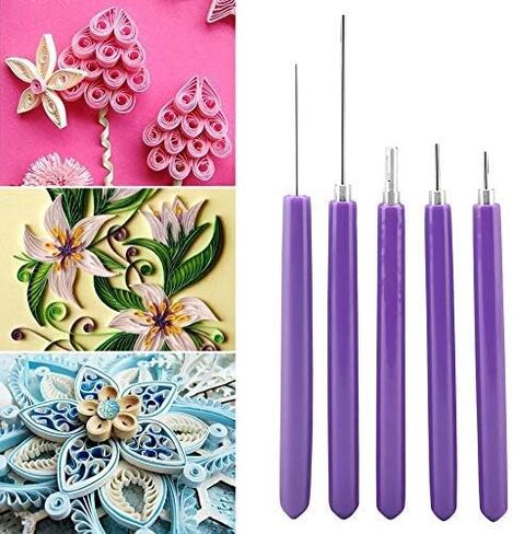 5Pcs Paper Quilling Tools Slotted Kit, Cricut Quilling Tool, Quilling Pen and Paper Roll for Making Decorations and Gifts in Saudi Arabia