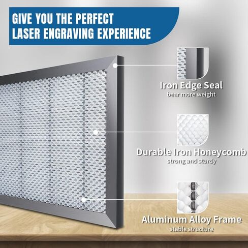 طاولة عمل على شكل قرص العسل 300 مم × 500 مم أجزاء ليزر لسرير العمل بحجم قابل للتخصيص لآلة القطع والنقش بالليزر CO2 مقاس 11.81 × 19.69 بوصة in Kuwait