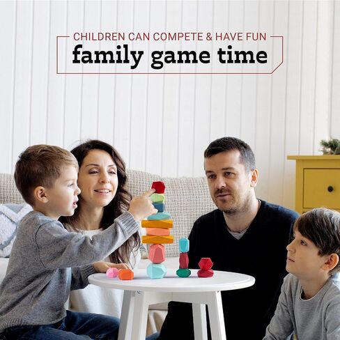 مكعبات خشبية للتوازن - صخور خفيفة الوزن - لعبة تزيين طاولة القهوة للأطفال والكبار (16 قطعة) in Kuwait