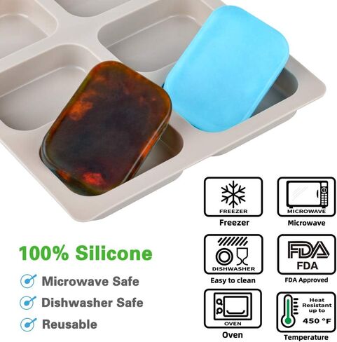 Silicone Soap Mold - 6 Holes Soap Making Mold for Soap Molds, Pack of 1 Soap Making Supplies,Handmade Soap Molds… in Kuwait