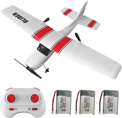 طائرة GoolRC Z53 RC، طائرة RC بقناتين، طائرة تحكم عن بعد 2.4 جيجا هرتز، طائرة شراعية RC من إسفنج EPP، طائرة RC سهلة الطيران مع جيرو و3 بطاريات للمبتدئين in Saudi Arabia