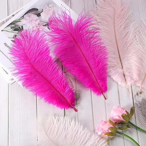 XunYee 60 Pcs 1920s Natural Ostrich Feathers Bulk 10-12 Inch/ 12-14 Inch Natural Large Feather for Wedding Dancing Birthday Party Centerpieces Carnival Decorations(Black White and Gold) in Kuwait