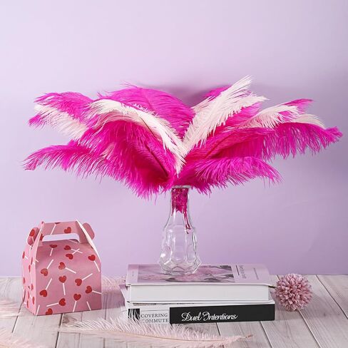 XunYee 60 Pcs 1920s Natural Ostrich Feathers Bulk 10-12 Inch/ 12-14 Inch Natural Large Feather for Wedding Dancing Birthday Party Centerpieces Carnival Decorations(Black White and Gold) in Kuwait
