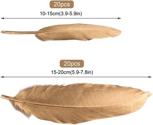 ريش للحرف اليدوية، 40 قطعة من ريش الاوز الذهبي والفضي بلون احمر واسود، ريش طبيعي لصائد الاحلام والحرف اليدوية وحفلات الزفاف والزينة المركزية والحرف اليدوية in Kuwait