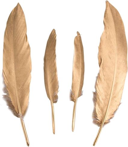 ريش للحرف اليدوية، 40 قطعة من ريش الاوز الذهبي والفضي بلون احمر واسود، ريش طبيعي لصائد الاحلام والحرف اليدوية وحفلات الزفاف والزينة المركزية والحرف اليدوية in Kuwait