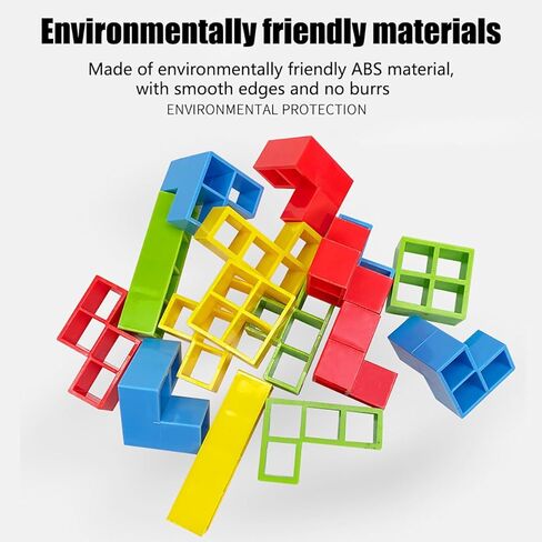 48 قطعة من لعبة برج تيترا، لعبة مكعبات التراص - ألعاب لوحية للاعبين + ألعاب عائلية كلاسيكية، والحفلات، والسفر، ولعبة مكعبات بناء فريق الأطفال والكبار، لعبة ممتعة وترفيه تعليمي للأطفال in Kuwait