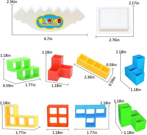 48 قطعة من لعبة برج تيترا، لعبة مكعبات التراص - ألعاب لوحية للاعبين + ألعاب عائلية كلاسيكية، والحفلات، والسفر، ولعبة مكعبات بناء فريق الأطفال والكبار، لعبة ممتعة وترفيه تعليمي للأطفال in Kuwait
