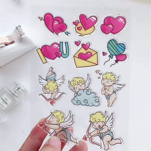 Flamingo Valentine's Day Clear Stamps,Love Swan Animals Pattern Transparent Seal Silicone Clear Stamps for Holiday Card Making Decoration and DIY Scrapbooking Album DIY Crafts in Kuwait