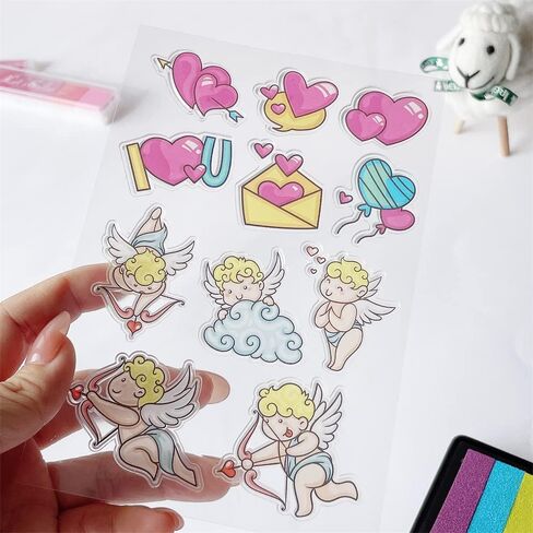 Flamingo Valentine's Day Clear Stamps,Love Swan Animals Pattern Transparent Seal Silicone Clear Stamps for Holiday Card Making Decoration and DIY Scrapbooking Album DIY Crafts in Kuwait