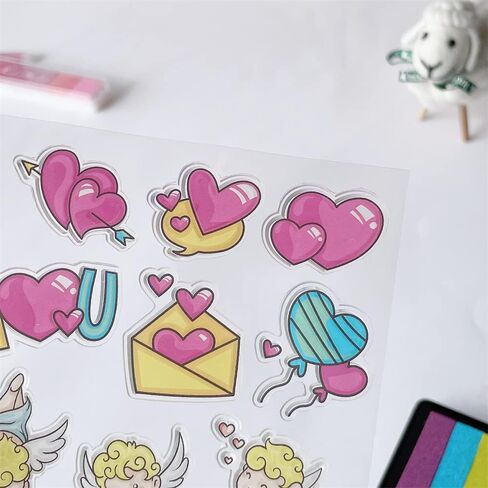Flamingo Valentine's Day Clear Stamps,Love Swan Animals Pattern Transparent Seal Silicone Clear Stamps for Holiday Card Making Decoration and DIY Scrapbooking Album DIY Crafts in Kuwait