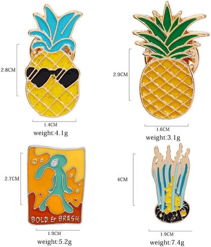 الكرتون الأناناس المينا دبوس الأزياء الفواكه بروش المينا دبابيس لطيف بارد بروش شارة بدبوس للملابس أكياس الظهر جاكيتات قبعة DIY الملحقات in Kuwait