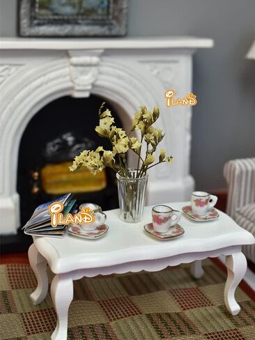 iLAND Miniature Dollhouse Accessories for Dollhouse Furniture Antique, Glass Vases w/ Dried Flowers Set (Elegant 4pcs) in Kuwait