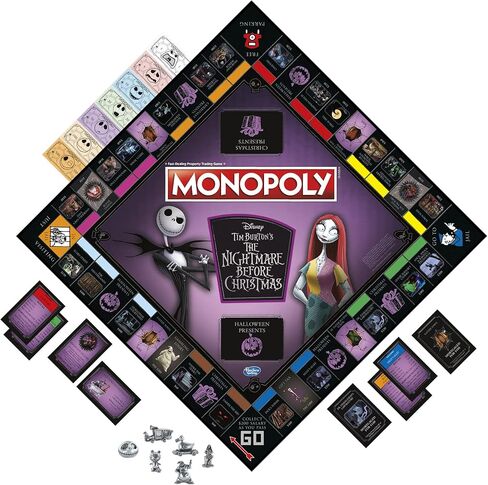 Hasbro Gaming Monopoly: Disney Tim Burton's The Nightmare Before Christmas Edition Board Game, Fun Family Game for Kids Ages 8 and Up (Amazon Exclusive) in Saudi Arabia