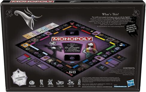 Hasbro Gaming Monopoly: Disney Tim Burton's The Nightmare Before Christmas Edition Board Game, Fun Family Game for Kids Ages 8 and Up (Amazon Exclusive) in Saudi Arabia