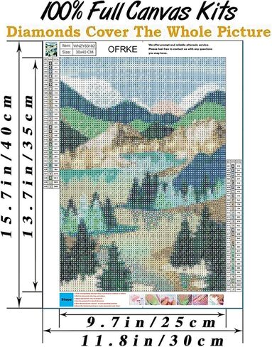 OFRKE Diamond Painting Mountain and Sun Kit,Diamond Art Kits for Adults and Kids,Abstract Scenery Paint with Diamonds Round for Gift,Home Wall Decor 12"x16" in Kuwait