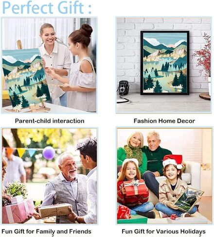 OFRKE Diamond Painting Mountain and Sun Kit,Diamond Art Kits for Adults and Kids,Abstract Scenery Paint with Diamonds Round for Gift,Home Wall Decor 12"x16" in Kuwait