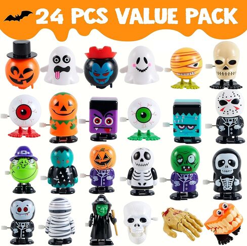 JOYIN 24 PCS Halloween Wind Up Toys for Kids Gifts, Wind Up Toys Bulk for Halloween Party Favors Goodie Bag Fillers, Student School Classroom Favors, Carnival Game Prizes in Saudi Arabia