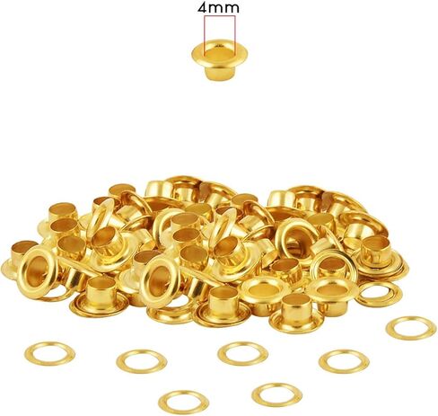 فتحات وغسالات ذهبية مقاس 4 مم - عبوة مكونة من 100 فتحة وغسالات in Kuwait