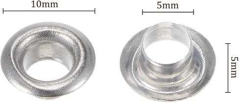 Kozelo 100 Sets Grommet Eyelets - [ 5mm x 10mm ] Copper with Setter Tools for Shoes Clothes Use | Silver Tone in Saudi Arabia