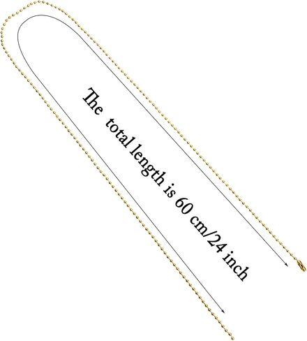 Shapenty 60CM/24Inch Metal Ball Bead Chains Necklace for DIY Craft Dog Tag Keychain Necklace Jewelry Finding Making Accessories, 10PCS (Silver) in Saudi Arabia