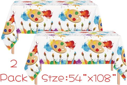 Serves 30 Complete Art Birthday Party Supplies Includes Plates,Napkins,Table Covers, Happy Birthday Banner,Pennant Banners,Swirls, Art party Centerpiece, Ideal for Art Party Birthday Theme Party Decor in Saudi Arabia