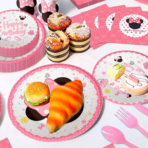 مجموعة ادوات مائدة من مين-ني موسيس مكونة من 113 قطعة من اطباق ومناديل واكواب ومناديل من مين-ني موسيس وغيرها من مستلزمات حفلات اعياد الميلاد للبنات in Kuwait