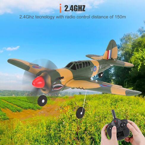 GoolRC RC Plane, WLtoys XK A220-P40 Remote Control Airplane, 2.4Ghz 4 Channel RC Aircraft Fighter with 6 Axis Gyro, 3D/6G Mode, Easy & Ready to Fly for Adults and Beginners in Saudi Arabia